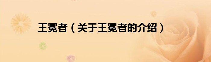 王冕者（关于王冕者的介绍）