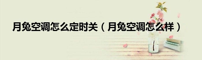 月兔空调怎么定时关（月兔空调怎么样）