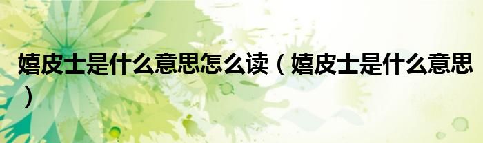 嬉皮士是什么意思怎么读（嬉皮士是什么意思）