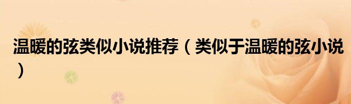 温暖的弦类似小说推荐（类似于温暖的弦小说）