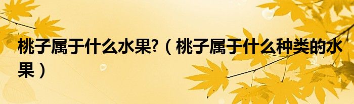 桃子属于什么水果?（桃子属于什么种类的水果）